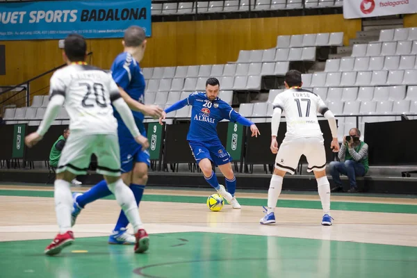 Jugadores Acción Partido Liga Española Futsal Lnfs Entre Industrias Garcia — Foto de Stock