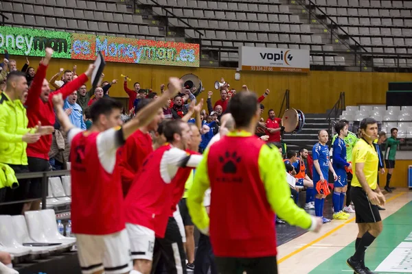 Cél Ünneplés Spanyol Lnfs Futsal League Mérkőzésen Industrias Garcia Santa — Stock Fotó