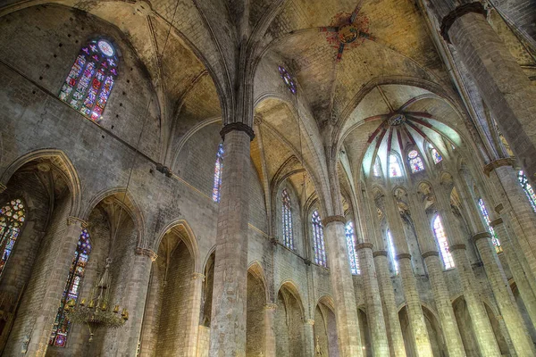 Kościół Santa Maria Del Mar Barcelona Hiszpania Zbudowany Latach 1329 — Zdjęcie stockowe