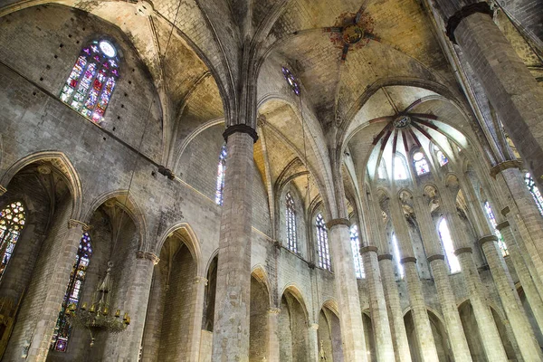 Widok Kościół Santa Maria Del Mar Zbudowany Latach 1329 1383 — Zdjęcie stockowe