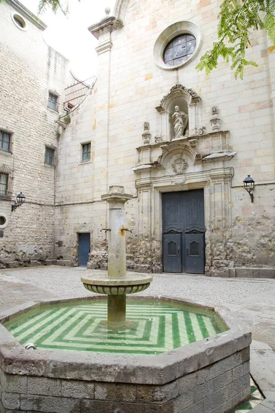 Platz Sant Felip Neri Mit Granateinschlägen Den Wänden Barcelona Spanien — Stockfoto