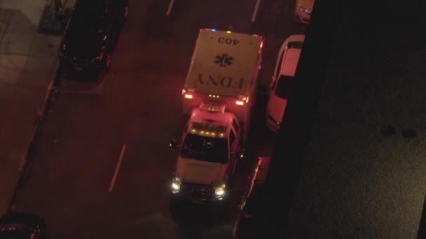 FDNY fire department truck getting emergency call — Stock Video