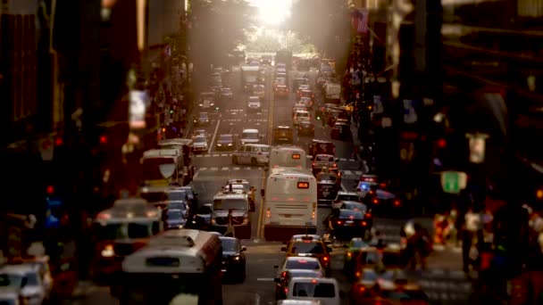 ニューヨーク市を介して通勤交通. — ストック動画