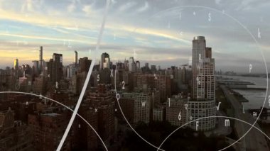 numaraları ile cityscape bağlı veri akışı 