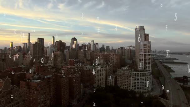 Datenströme mit Stadtbild verknüpft — Stockvideo