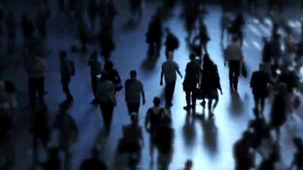 Voetgangers lopen op drukke straat — Stockvideo