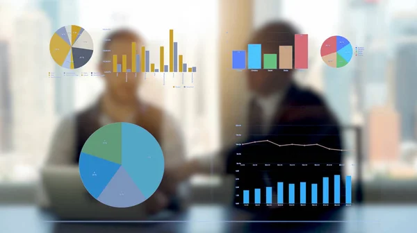 Infografici uomini d'affari in primo piano Fotografia Stock