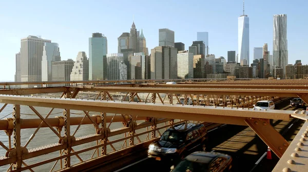 Uitzicht op manhattan bridge Stockfoto