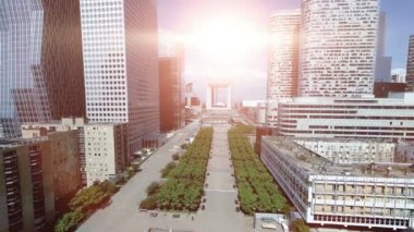 Şehir iş bölgesine ve gökdelen binalar