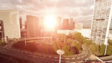 Şehir iş bölgesine ve gökdelen binalar