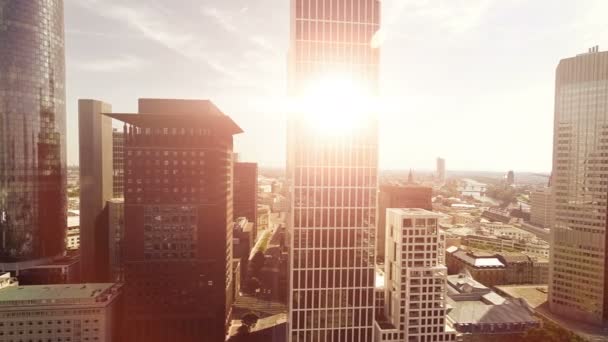 Городской деловой район и небоскребы — стоковое видео
