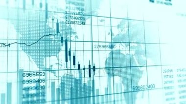 Borsa Döviz oranları yatırım kar beyaz arka plan üzerinde gösterilen ticaret camgöbeği dijital animasyon