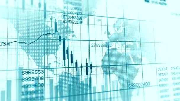 Animation Numérique Cyan Des Cours Boursiers Montrant Les Bénéfices Investissement — Video