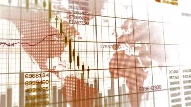 Borsa Döviz oranları yatırım kar beyaz arka plan üzerinde gösterilen ticaret kahverengi dijital animasyon