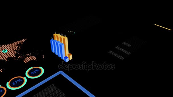 Animación Colorida Gráficos Datos Ventas Que Muestran Red Negocios Financieros — Vídeos de Stock