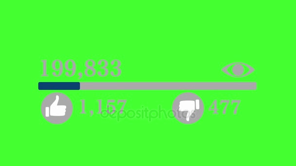 Close Contador Vídeo Aumentando Rapidamente Para Milhão Visualizações — Vídeo de Stock