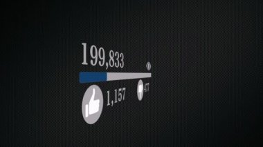 video sayaç için koyu renk arka plan üzerinde 1 milyon sayısı hızla artan Close-Up 