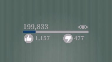 video sayaç için 1 milyon görünümü gri arka plan üzerinde hızla artan Close-Up 