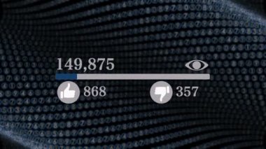 video sayaç için arka plan üzerinde video efektleri ile 1 milyon sayısı hızla artan Close-Up 