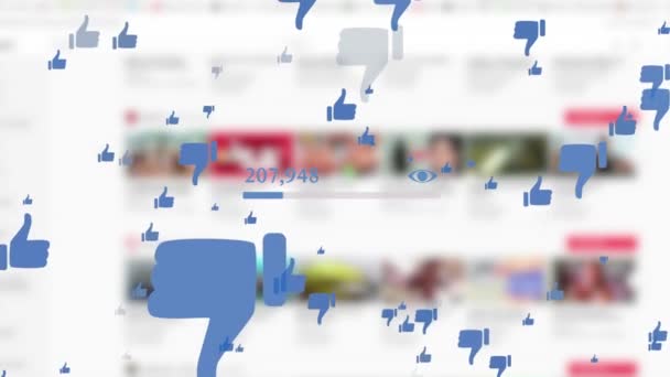 Animação Progredir Bar Contando Gostos Desgostos Rede Mídia Social Com — Vídeo de Stock