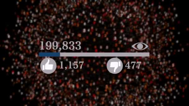 Primo Piano Del Contatore Video Rapido Aumento Fino Milione Visualizzazioni — Video Stock