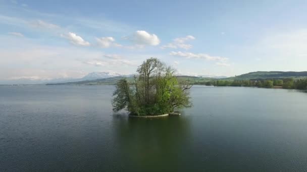 화창한 날에는 호수에 놀라운 둥근된 — 비디오
