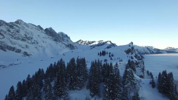 Unberührte, schneebedeckte Berglandschaft — Stockvideo