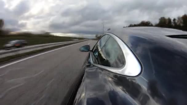 Tijd Verstrijken Van Auto Rijden Snelweg — Stockvideo