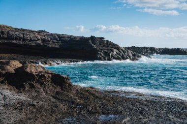 Adeje el Puertito. Tenerife. İspanya. Tenerife 'nin güneyindeki körfez.