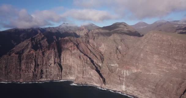 Los Gigantes Cliff Ilhas Canárias Tenerife Espanha — Vídeo de Stock