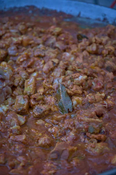 Paella grande de frango feito em casa — Fotografia de Stock