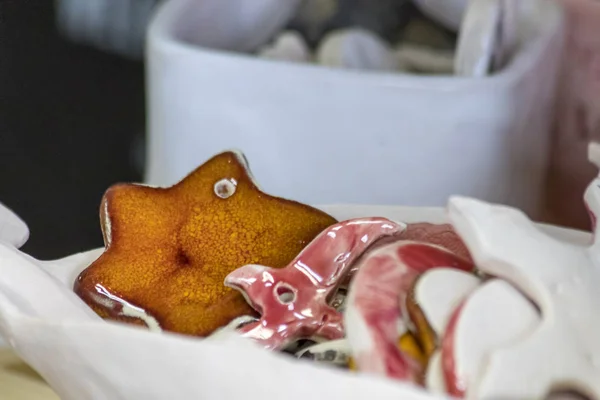 Colgantes Cerámica Hechos Mano Preparados Como Regalo — Foto de Stock