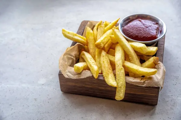 French Fries Tomato Sauce — Stock Photo, Image