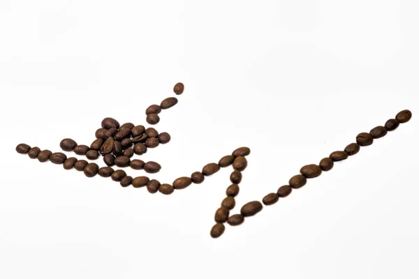 Kopp Kaffe Och Diagram Över Effektivitet Koncept Kopp Kaffe Ökar — Stockfoto
