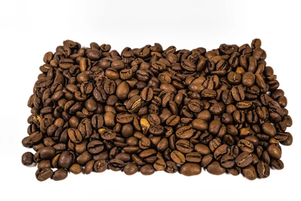 Isolierte Kaffeebohnen Großer Haufen — Stockfoto