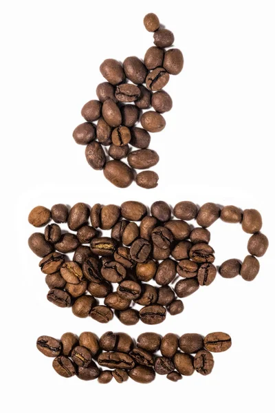 Kopp Kaffe Från Kaffebönorna — Stockfoto