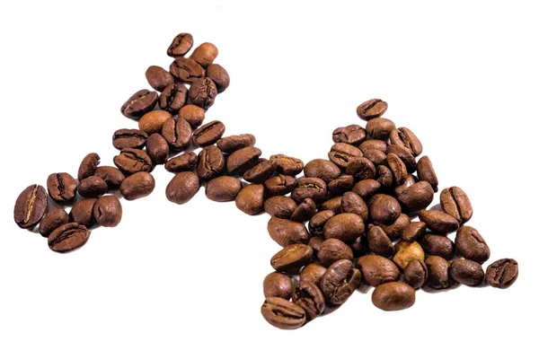 Isolerad Pil Gjord Med Kaffebönor — Stockfoto