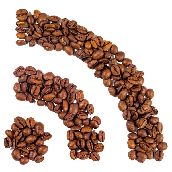Isolerad Skylt Kaffebönor — Stockfoto