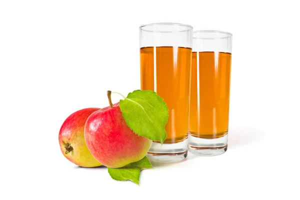 Sklenici jablečné šťávy — Stock fotografie