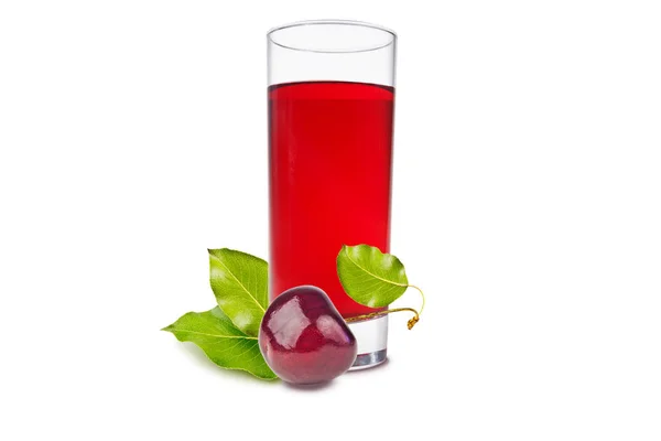 Um copo de suco de cereja — Fotografia de Stock
