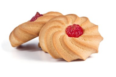 Beyaz üzerine yuvarlak kurabiye