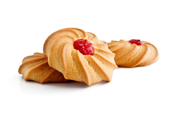Round cookies on white