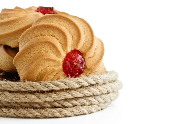 Round cookies and rope — Stock Photo, Image