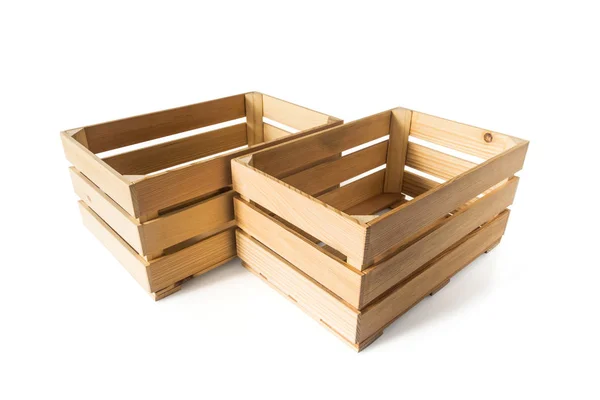 Dřevěné krabice prázdná — Stock fotografie