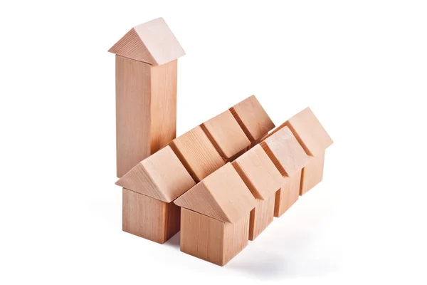 木製のブロックのおもちゃ家 — ストック写真