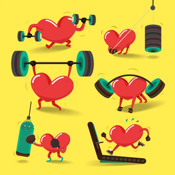 Znázornění koncepce srdce Fitness — Stockový vektor
