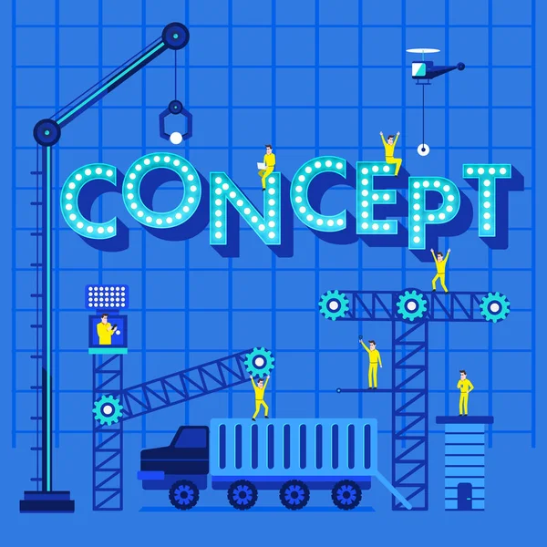 Concept de typographie de construction — Image vectorielle