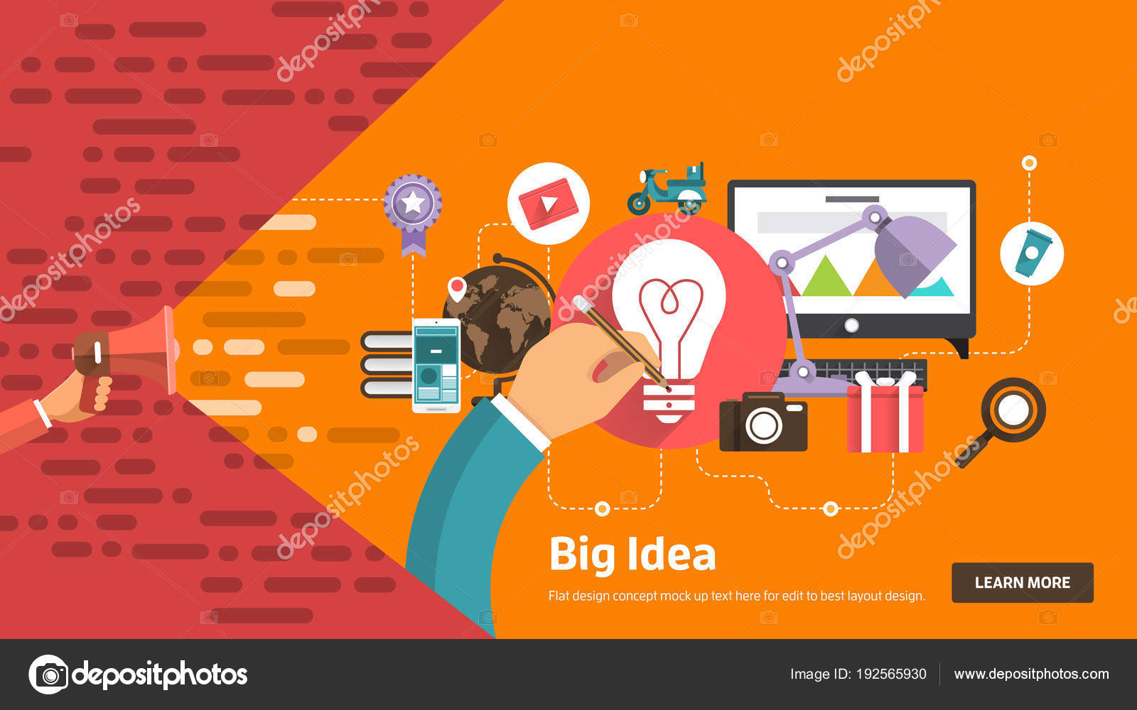 Concept Promoting Digital Marketing Topic Online Business Stock Vector