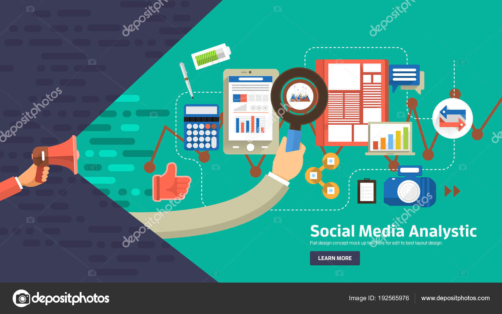 Concept Promoting Digital Marketing Topic Online Business Stock Vector
