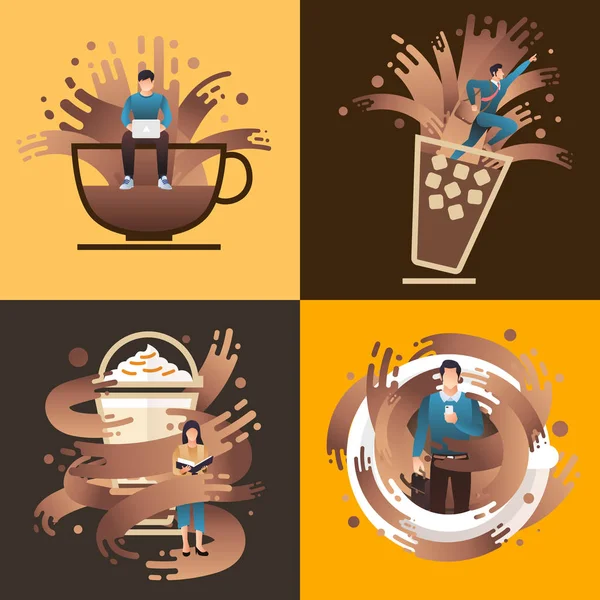 Coffee People — Stock Vector